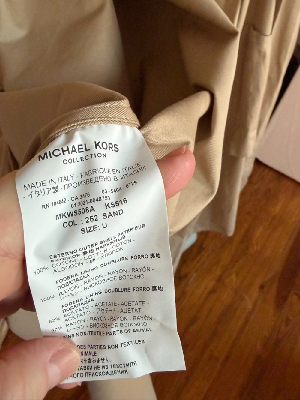 Michael Kors Collection Italian Made Oversized‎ Trench Coat Sand Minimalist OS - Picture 11 of 15
